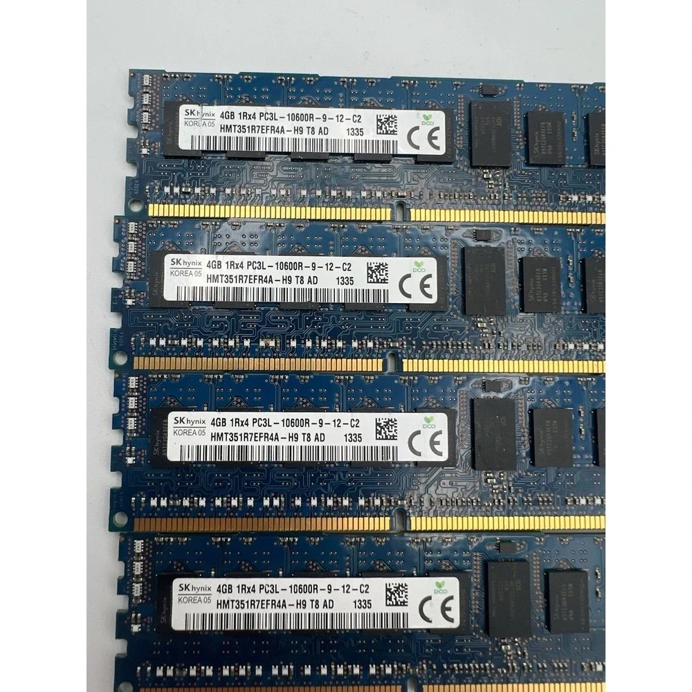 [LOT OF 4] SK HYNIX 4GB 16GB 1RX4 PC3L-10600R HMT351R7EFR4A-H9 SERVER MEMORY RAM